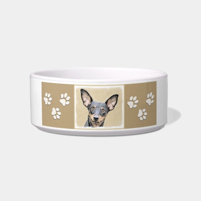 Écuelle Miniature Pinscher Peinture mignonne Chien Art ori (Droite)