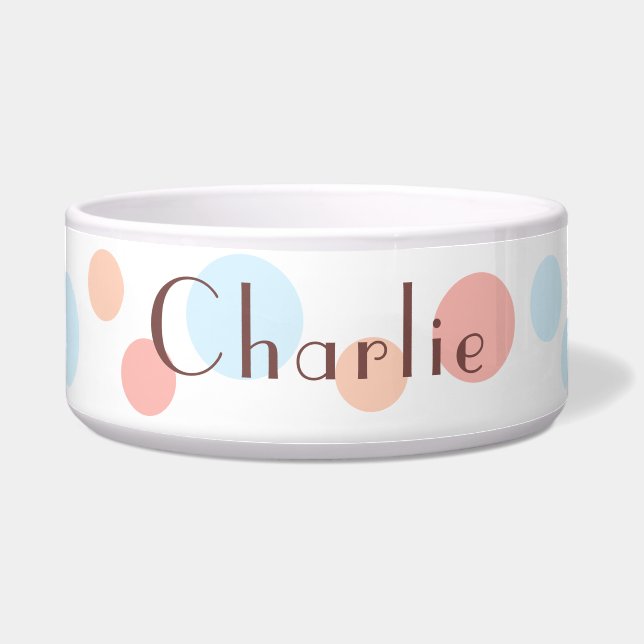 Écuelle Moderne Cute Simple Dots Pastel Personnalisé (Devant)