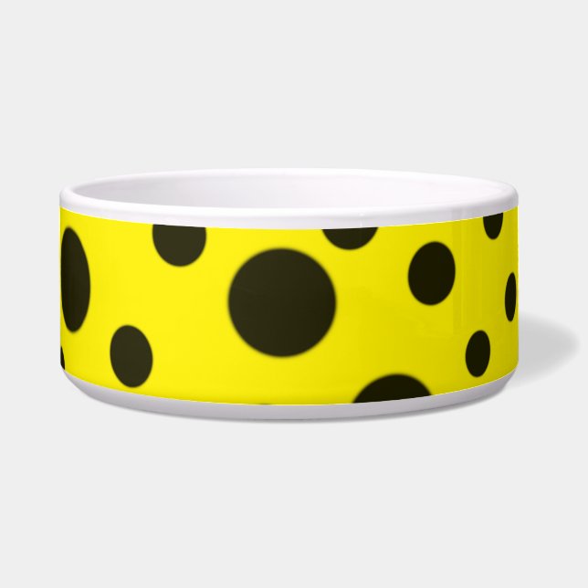 Écuelle Moderne Simple Noir pois motif jaune point (Devant)