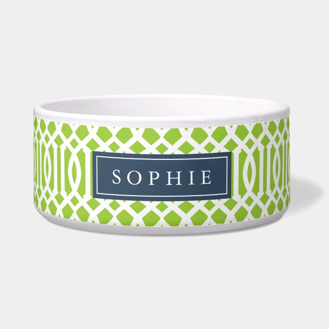 Écuelle Monogramme de chaux et de treillis de marine (Devant)