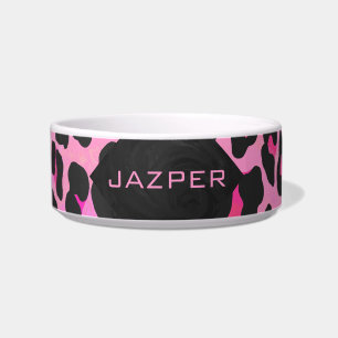 Écuelle Monogramme Leopard noir et rose chaud Impression