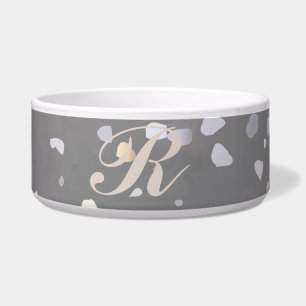 Écuelle Monogramme Moderne Gris Terrazzo