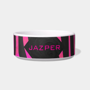 Écuelle Monogramme noir et rose chaud Zebra Design