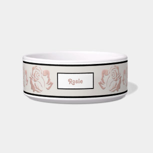 Écuelle Monogramme or Rose fantaisie bol pour animaux de c