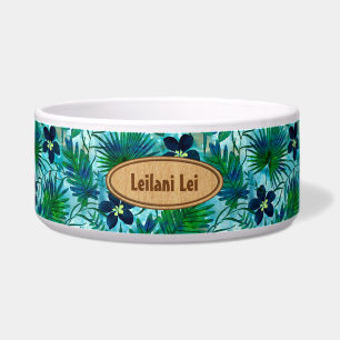 Écuelle Monogramme tropical hawaïen Teal de jardin de
