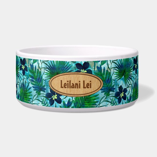 Écuelle Monogramme tropical hawaïen Teal de jardin de (Devant)