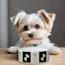 Morkie Chien Bowl Avec Os