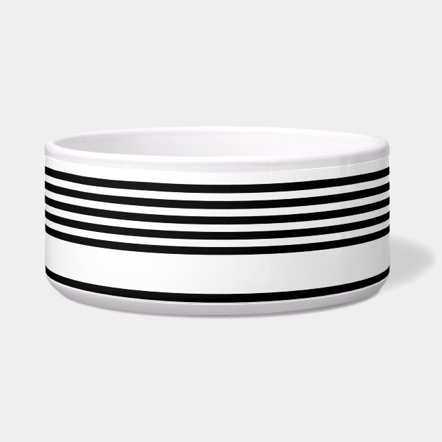Écuelle Motif à cinq bandes noir et blanc (Devant)
