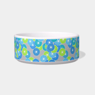 Écuelle Motif à fleurs Art Déco - bleu et vert citron