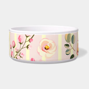 Écuelle Motif à rayures florales rose pâle