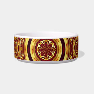 Écuelle Motif Abstrait Rouge Or Bohème Marocain