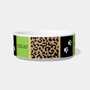 Écuelle Motif animalier léopard avec noir et vert citron