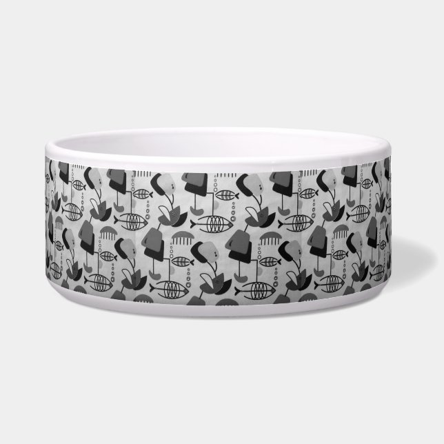 Écuelle Motif atomique noir et blanc en céramique poêle Bo (Devant)