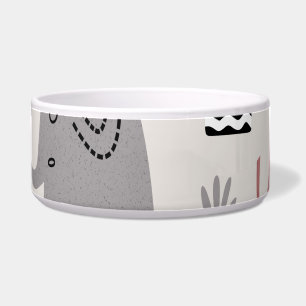 Écuelle motif avec de mignons éléphants et girafes géant