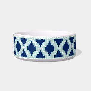 Écuelle Motif aztèque d'Ikat - indigo et bleu-clair