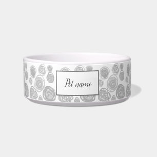 Écuelle Motif Chic Rose Simple Noir Floral Gris