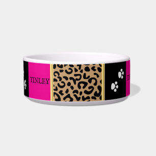 Écuelle Motif d'animal léopard avec noir et rose
