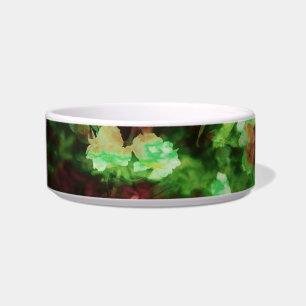 Écuelle motif d'art cool de fleurs vert rouge. Nature