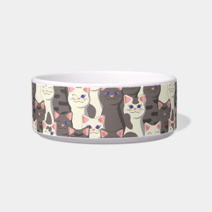 Écuelle Motif de chats blancs et gris