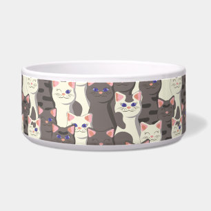 Écuelle Motif de chats blancs et gris