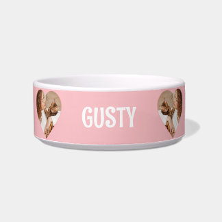 Écuelle Motif de cœur rose personnalisé Photo en forme de