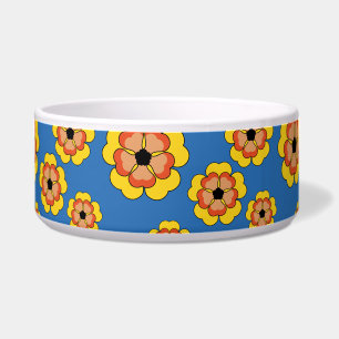 Écuelle Motif de fleurs orange jaune