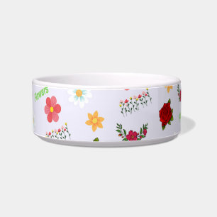 Écuelle Motif de fleurs sur gris