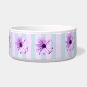 Écuelle motif de marguerite rayée de bleu et de violet