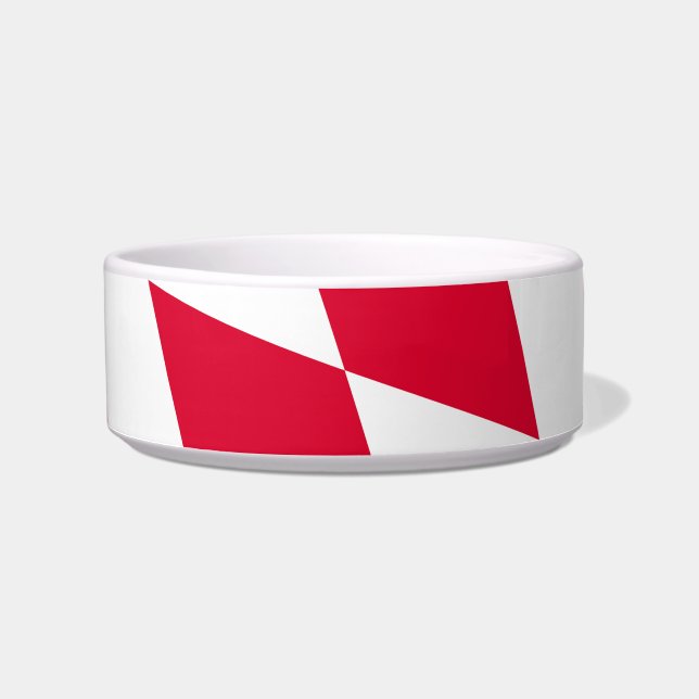 Écuelle Motif du drapeau diamant de Bavière rouge et blanc (Devant)
