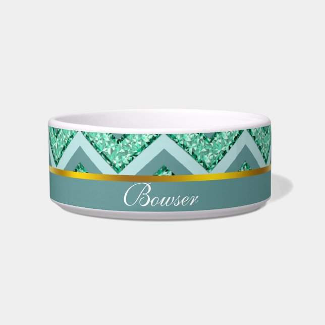 Écuelle Motif Emerald Chevron à facettes (Devant)
