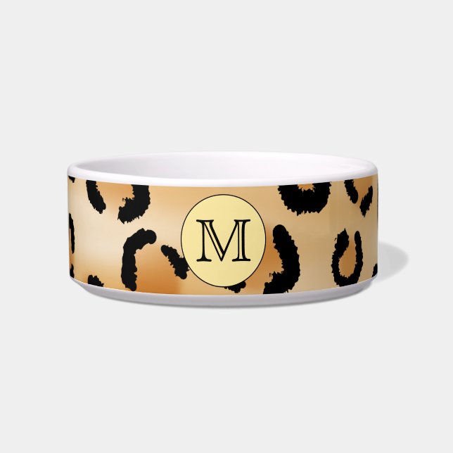 Écuelle Motif Empreinte de léopard Monogramme personnalisé (Devant)