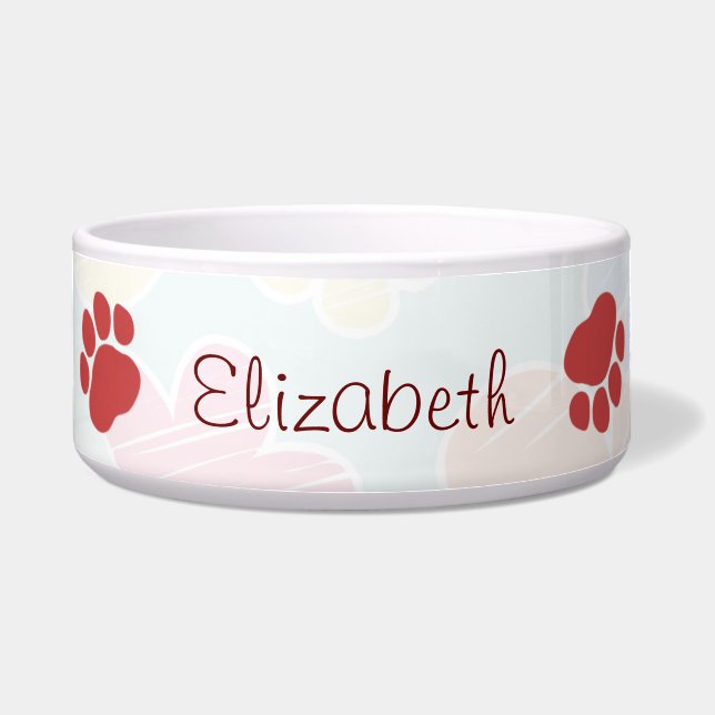 Écuelle Motif Empreintes de Patte, Pattes de Chien, Pattes (Devant)