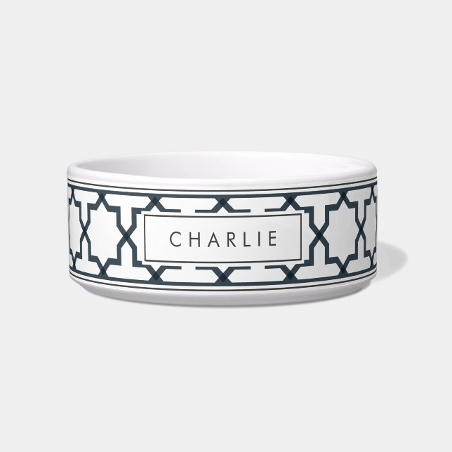 Écuelle Motif étoile personnalisé gris charbon et blanc (Devant)