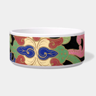 Écuelle Motif floral de chinoiserie coloré sur fond noir