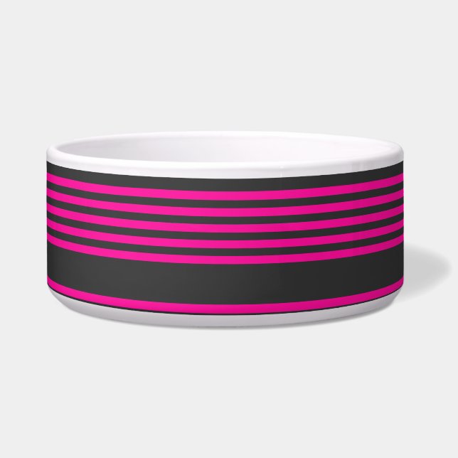 Écuelle Motif Fuchsia et charbon de bois cinq bandes (Devant)