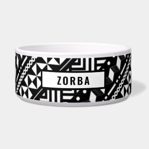 Écuelle Motif géométrique noir et blanc Élégantes bandes