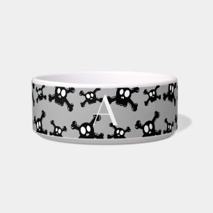 Écuelle Motif gris de crânes de monogramme