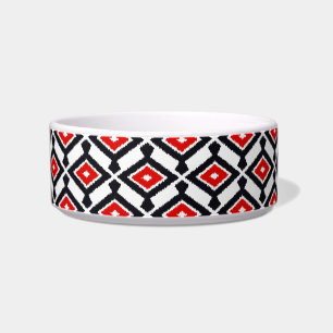 Écuelle Motif Ikat - Rouge foncé, noir et blanc