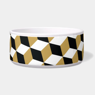 Écuelle Motif noir et blanc d'or des cubes 3D