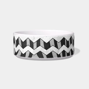 Écuelle Motif noir et gris de zèbre de Chevron