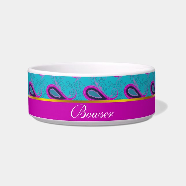 Écuelle Motif Peacock et Magenta Paisley (Devant)