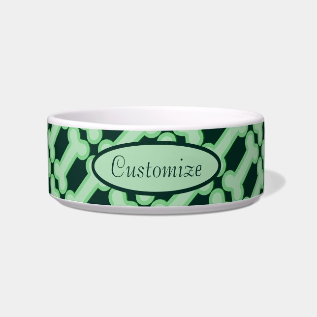 Écuelle Motif personnalisé des os verts (Devant)