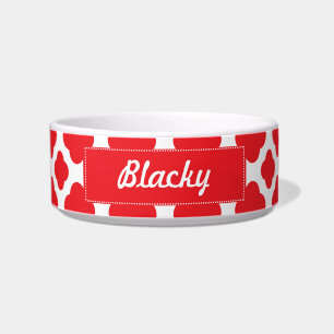 Écuelle Motif personnalisé Red Quatrefoil
