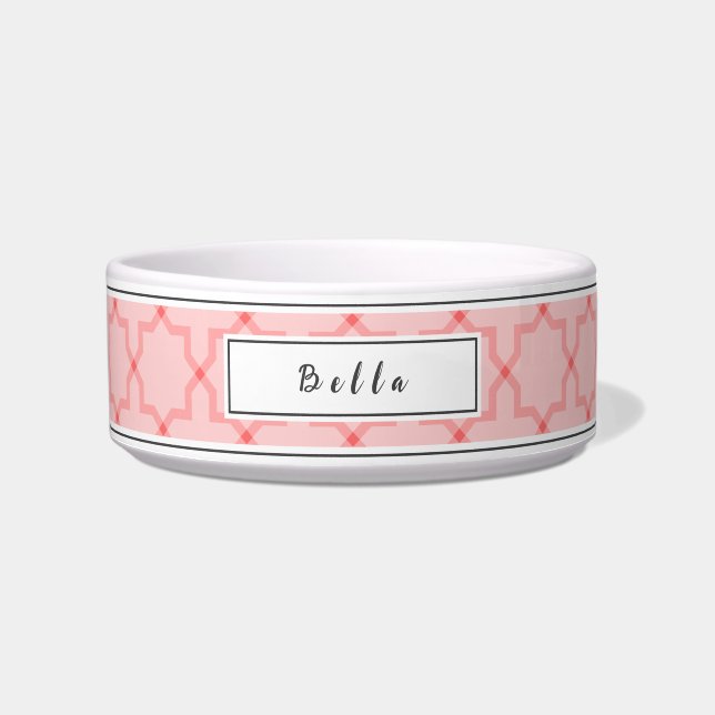 Écuelle Motif personnalisé rose et blanc en étoile (Devant)