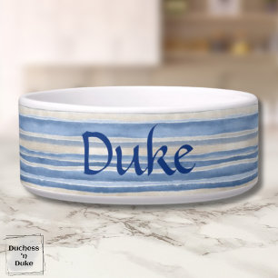 Écuelle Motif rayure moderne en bleu et beige pour animaux