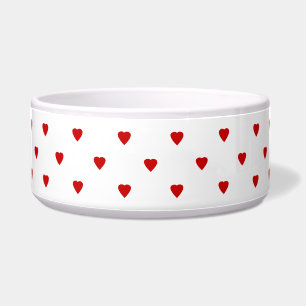 Écuelle Motif rouge de coeurs sur un fond blanc