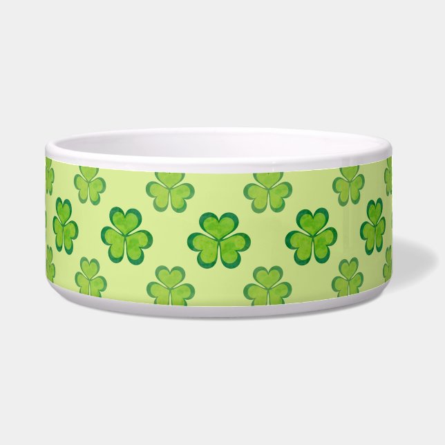 Écuelle Motif sans couture de trèfles chanceux irlandais (Devant)