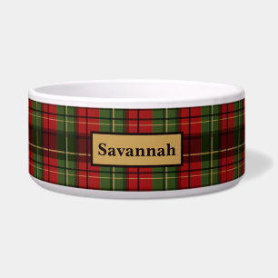 Écuelle Motif Tartan à Carreaux Rouges et Verts Avec le No