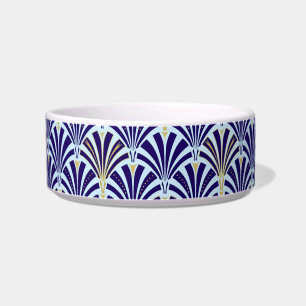 Écuelle Motif ventilateur Art déco - cobalt et bleu ciel