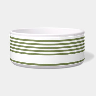 Écuelle Motif vert olive et blanc cinq bandes